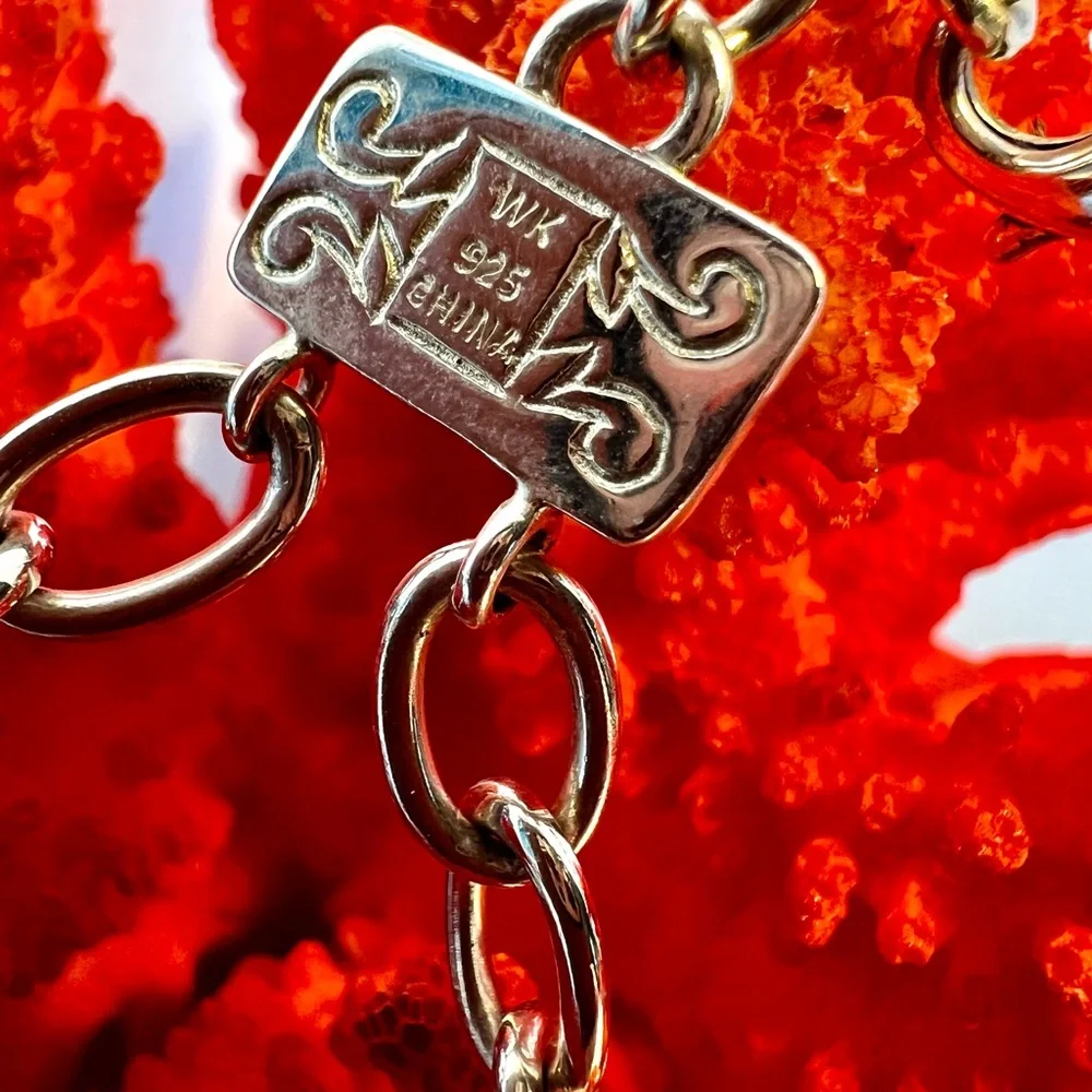 Whitney Kelley’s Colorful link Necklace, Sterling Silver 925, 18” long. - Picture 8 of 12